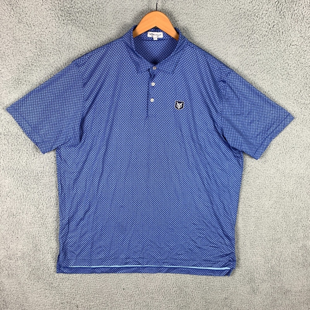 Peter Millar Summer Comfort Yellowstone Polo Men's XL Blue Golf Shirt Brooks - Picture 3 of 12